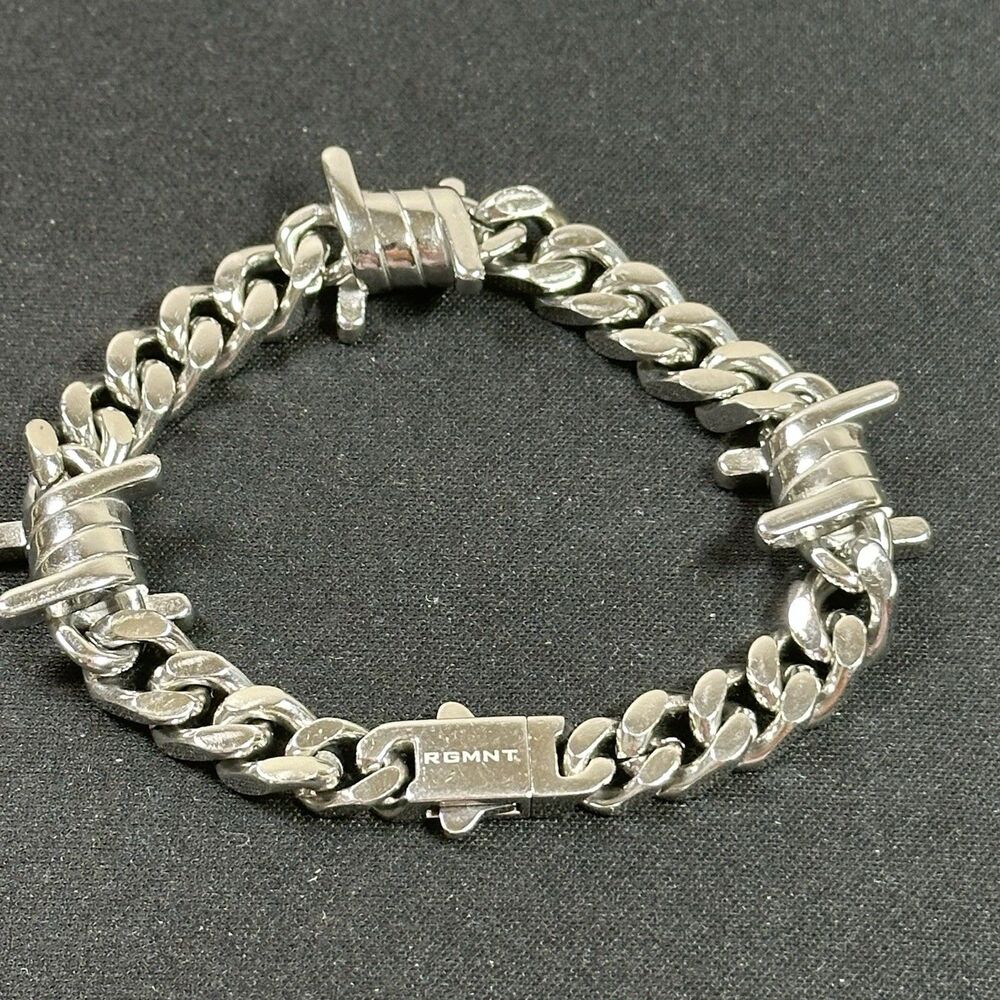 The Barbed Wire Cuban Bracelet Thorn-like Stainless Steel Punk Emo Edgy Gothic